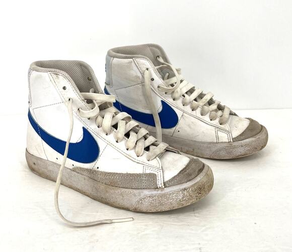 Nike Other - Nike Blazer Mid 77 GS White Blue Sneakers Kids Grade School Size 4Y Shoes